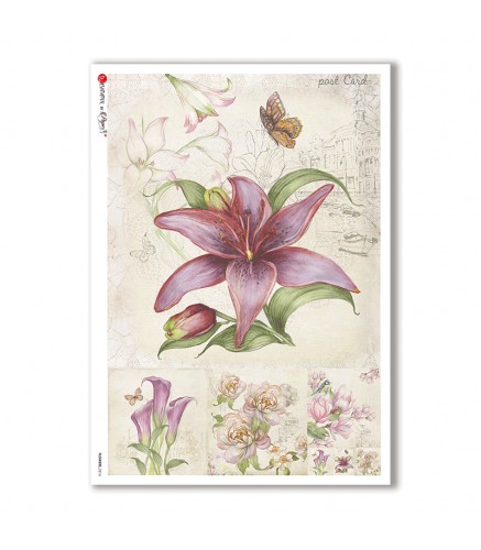 Premium Rice Paper - Vintage Flowers (0216) - 1 design